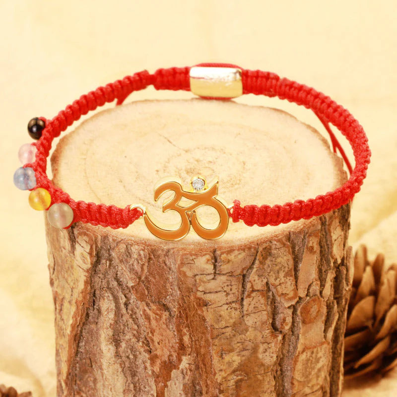 Buddha Stones Tibetan Handmade OM Mindfulness Red String Bracelet (Extra 30% Off | USE CODE: FS30)