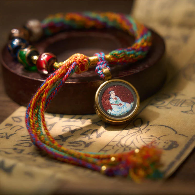 Buddha Stones Thangka Chinese Zodiac Natal Buddha Cinnabar Blessing String Bracelet