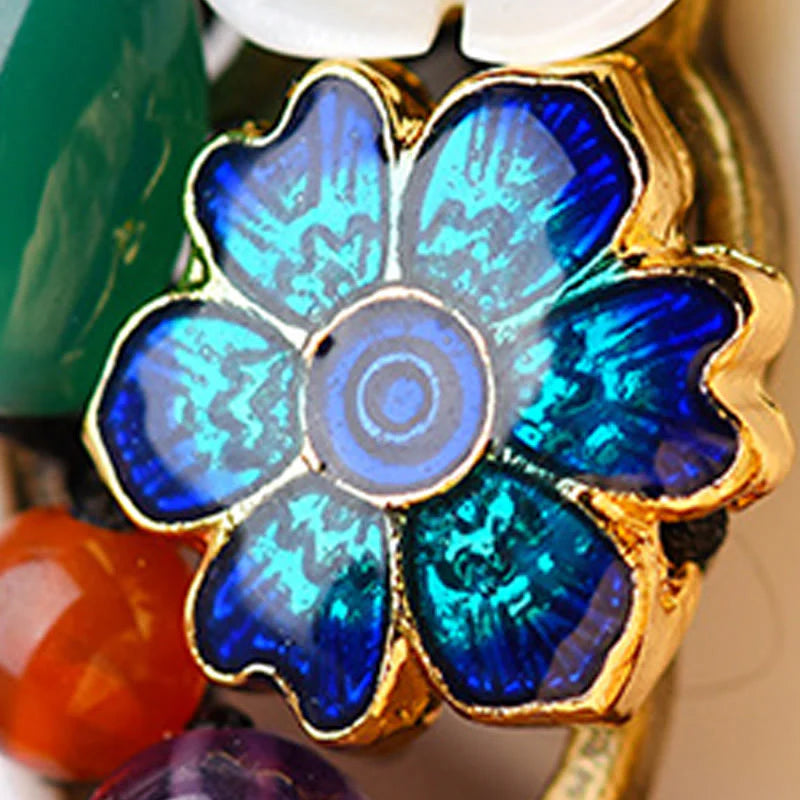 Buddha Stones Agate Shell Flower Support Bracelet
