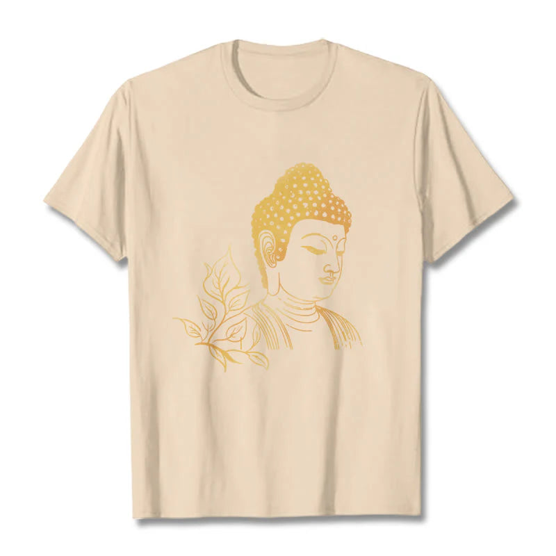 Buddha Stones Golden Leaves Meditation Buddha Tee T-shirt