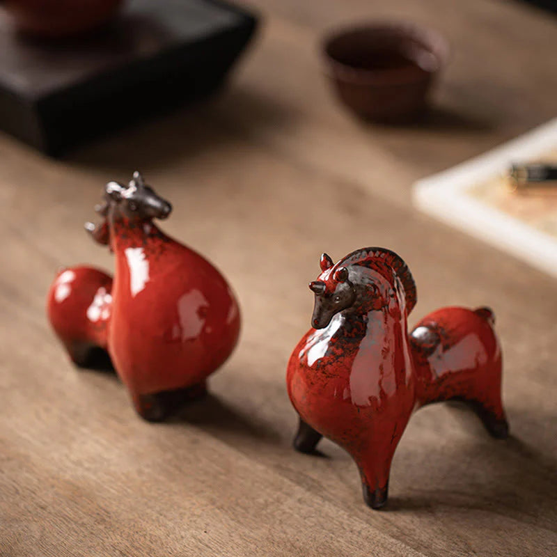 Buddha Stones Year Of The Horse Ceramics Freedom Desktop Home Decoration
