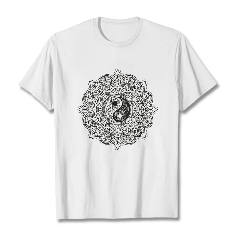 Buddha Stones Mandala YinYang Symbol Pattern Tee T-shirt