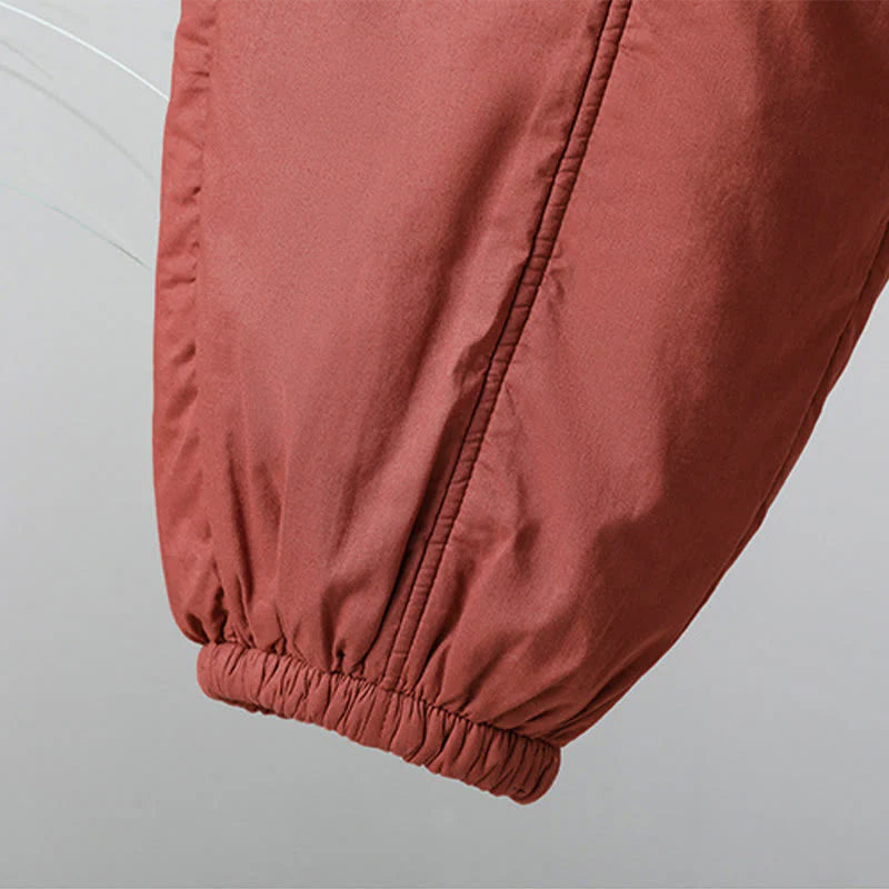 Buddha Stones Winter Elastic Waist Cotton Thermal Women's Cropped 7-8 Length Harem Pants With Pockets