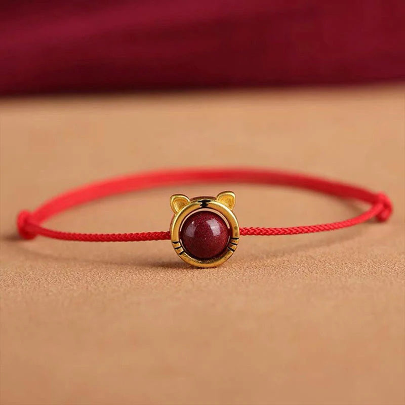 Buddha Stones Handmade Rabbit Tiger Cinnabar Keep Away Evil Spirits Braided String Bracelet (Extra 30% Off | USE CODE: FS30)