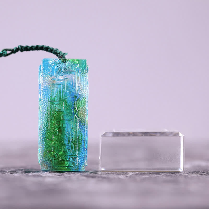 Buddha Stones Feng Shui Handmade Liuli Crystal Art Piece Home Office Decoration
