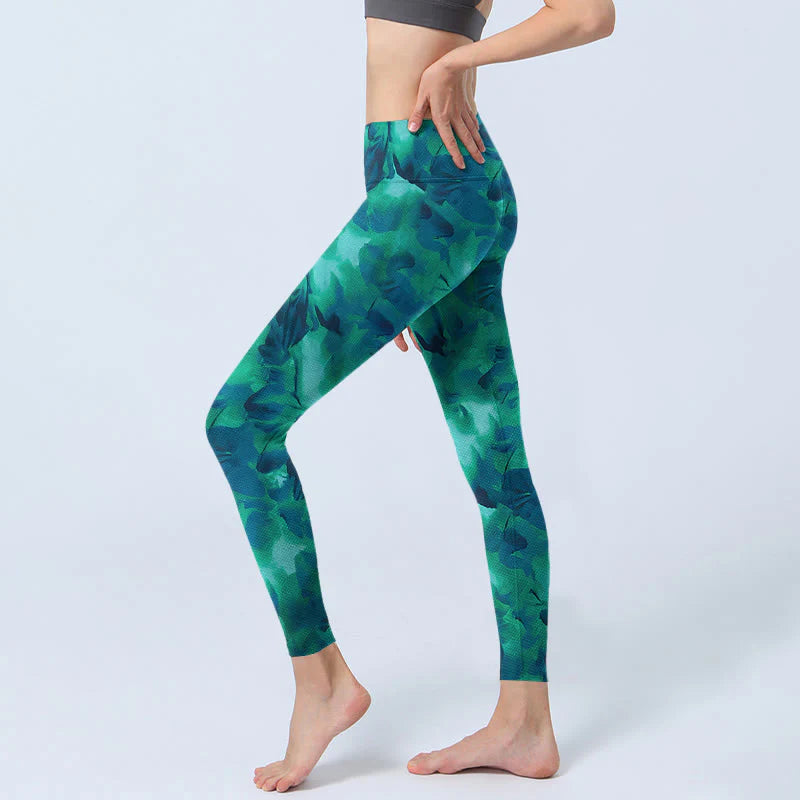 Buddha Stones Floral Print Gym Leggings Women's Yoga Pants