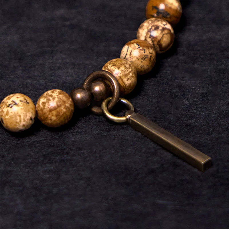 Buddha Stones Distressed Design Copper Luck Bracelet