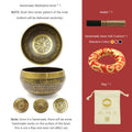 Buddha Stones Handmade Singing Bowl Scripture Sanskrit Pattern for Healing and Meditation Sound Bowl Set