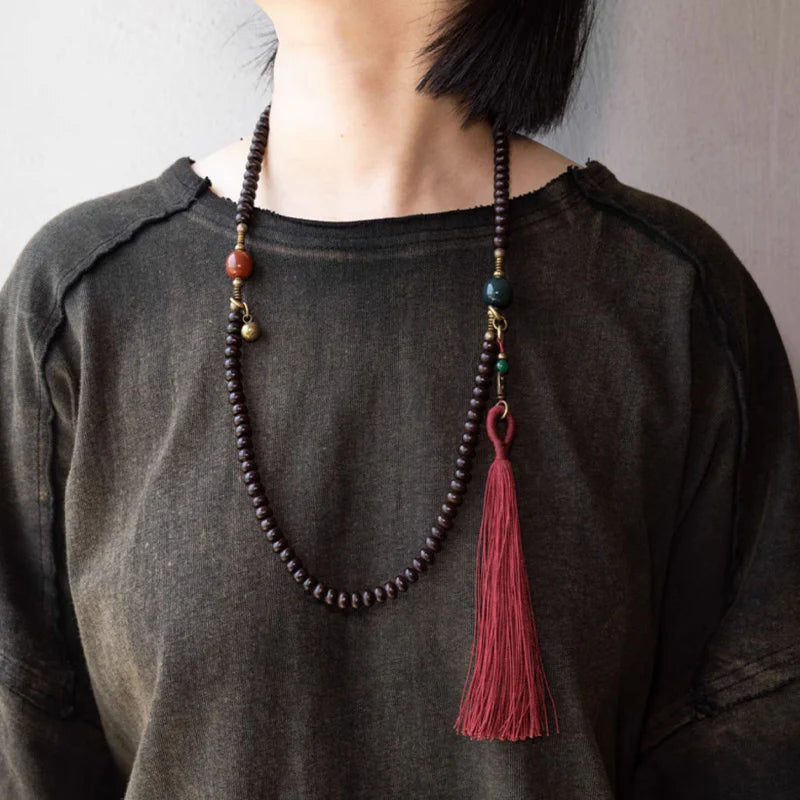 Buddha Stones 108 Mala Beads Natural Tibet Purple Bodhi Seed Auspiciousness Bracelet (Extra 30% Off | USE CODE: FS30)