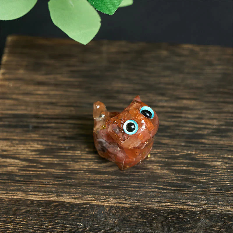 FREE Today: Strength and Protection Crystal Drip Resin Small Cat Statue Decoration