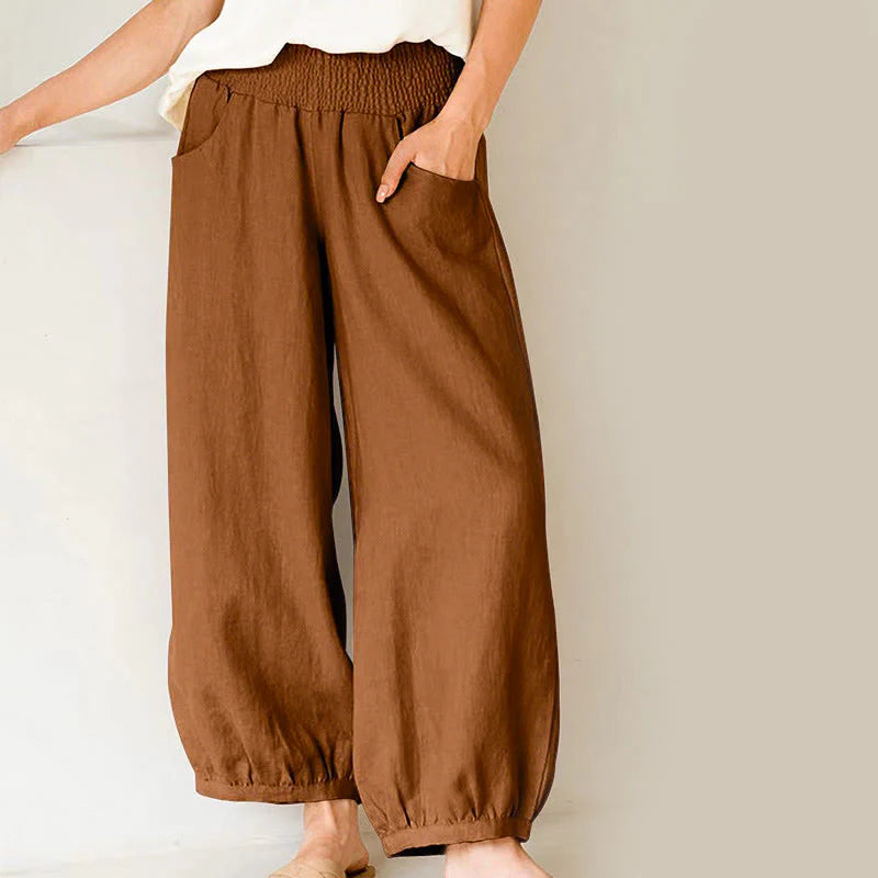 Buddha Stones Plain Color Women's Harem Pants With Pockets