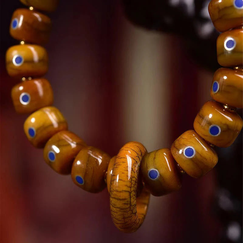 Buddha Stones Vintage Tibetan Bone Beads Lazurite Balance Braided Rope Bracelet