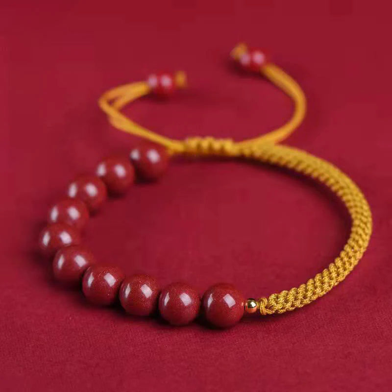 Buddha Stones Natural Cinnabar King Kong Knot Blessing String Bracelet (Extra 35% Off | USE CODE: FS35)