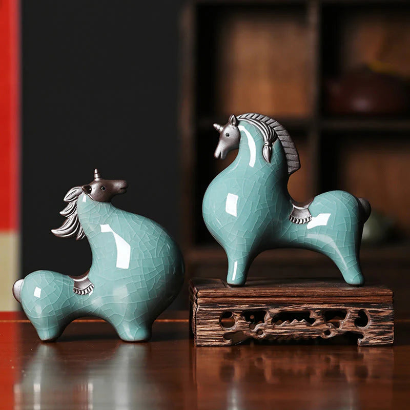 Buddha Stones Year Of The Horse Ceramics Freedom Desktop Home Decoration