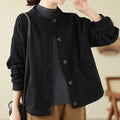 Buddha Stones Solid Color Women's Long Sleeve Jacket With Pockets