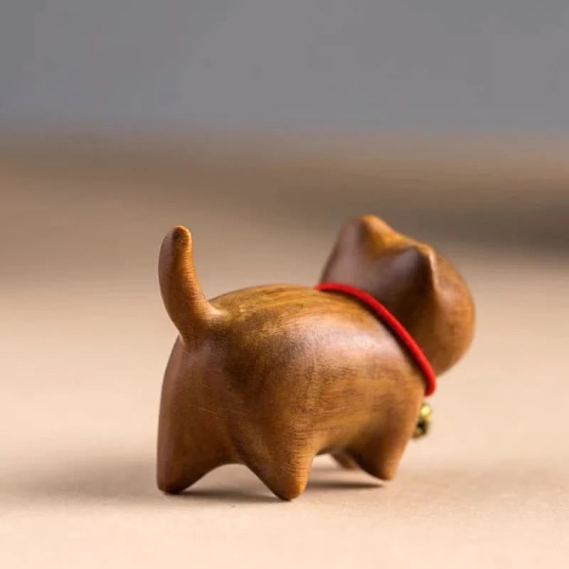 Buddha Stones Green Sandalwood Small Leaf Red Sandalwood Cute Cat Animals Soothing Peace Decoration