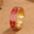 Buddha Stones Five Scriptures Copper Healing Ring