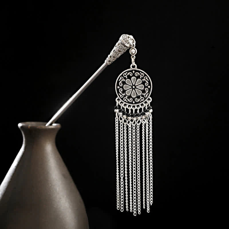 Buddha Stones Water Drop Lily of the Valley Flowers Tassels Confidence Hairpin
