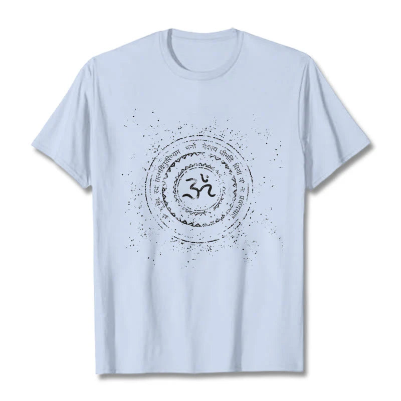 Buddha Stones Mandala Om Symbol Mantra Pattern Tee Cotton T-shirt