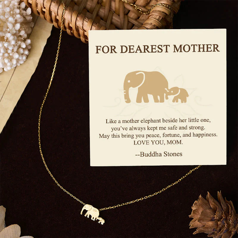 Buddha Stones FOR DEAREST MOTHER Elephant 925 Sterling Silver Necklace Pendants Includes Gift Message Card