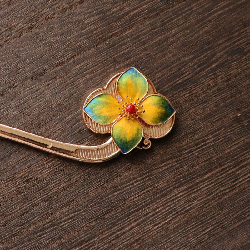 Buddha Stones Red Agate Turquoise Bead Calm Confidence Velvet Flower Tassel Hairpin