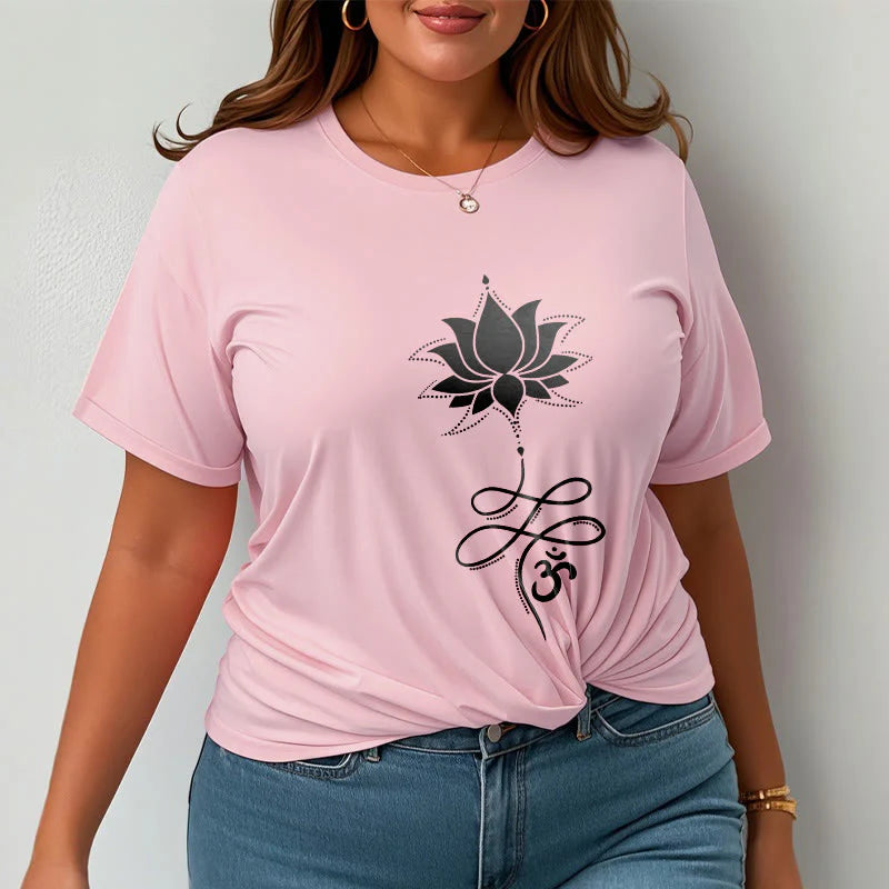 Buddha Stones Lotus OM Sanskrit Tee T-shirt