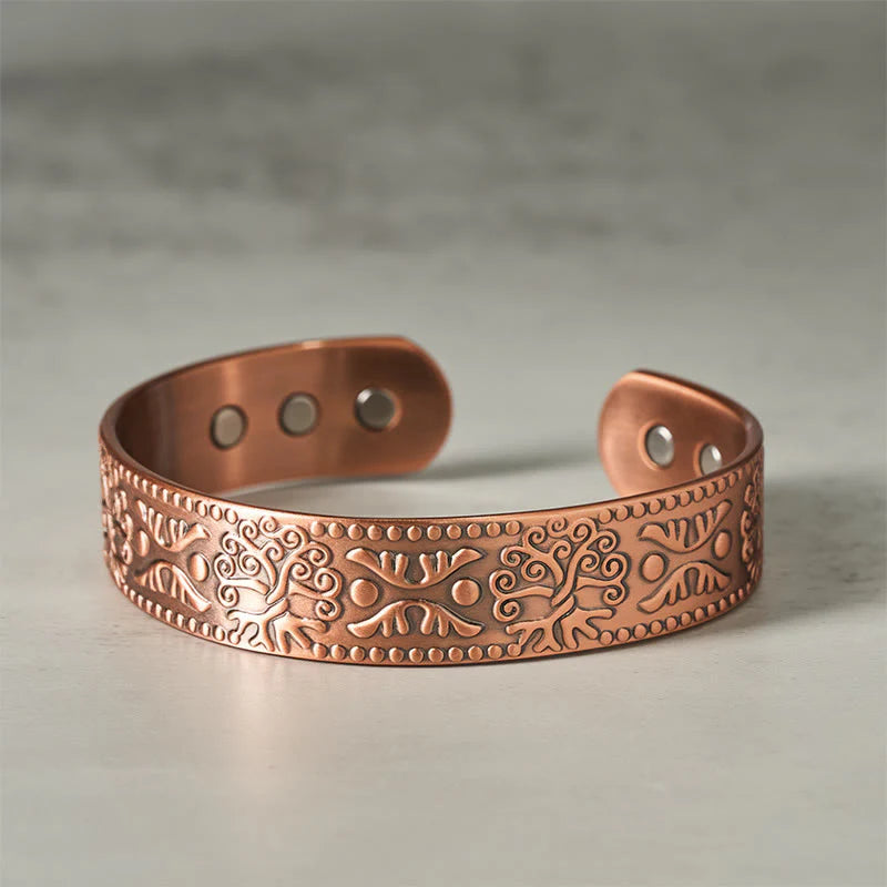Buddha Stones The Tree Of Life Copper Open Self Care Luck Bracelet Bangle