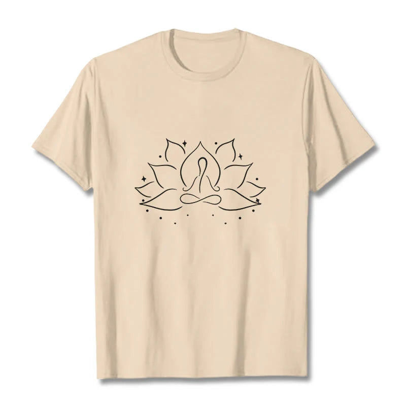 Buddha Stones Lotus Flower Meditative Yoga Pose Design Tee T-shirt
