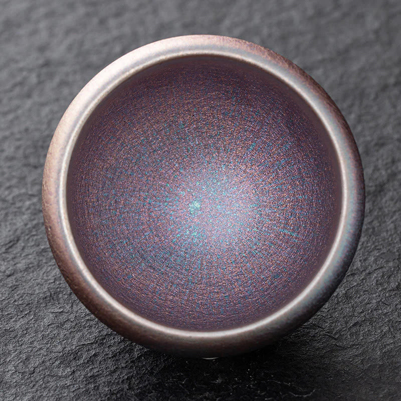 Buddha Stones Vintage Purple Rainbow Chinese Jianzhan Kiln Change Porcelain Teacup Kung Fu Tea Cup