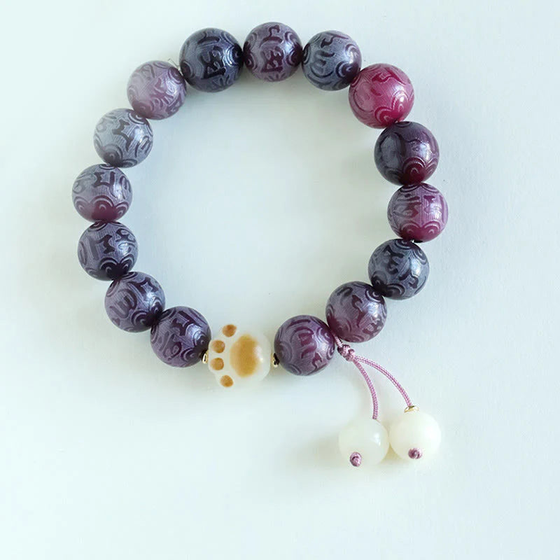 Buddha Stones Bodhi Seed Om Mani Padme Hum Carved Harmony Bracelet