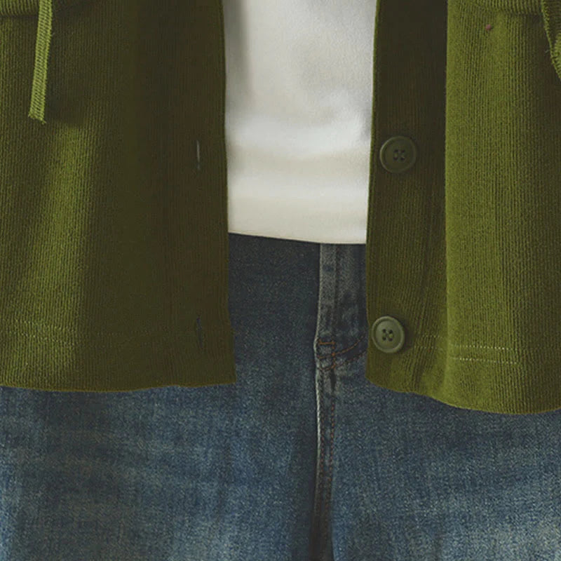 Buddha Stones Solid Color Buttons Down Decorative Pocket Women's Long Sleeve Cardigan