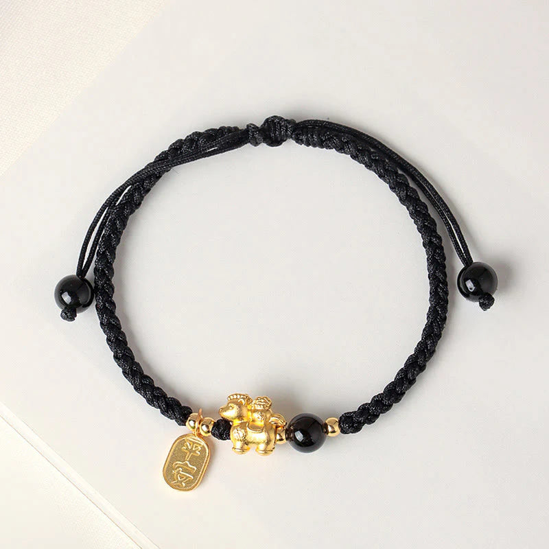 Buddha Stones 999 Sterling Silver Year Of The Horse Peaceful And Rich Success String Bracelet