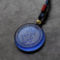 Buddha Stones Tibet Shurangama Mantra Liuli Crystal Necklace Pendant