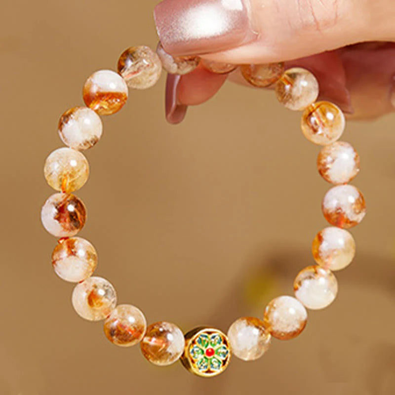 Buddha Stones 999 Sterling Silver Om Mani Padme Hum Citrine Protection Bracelet