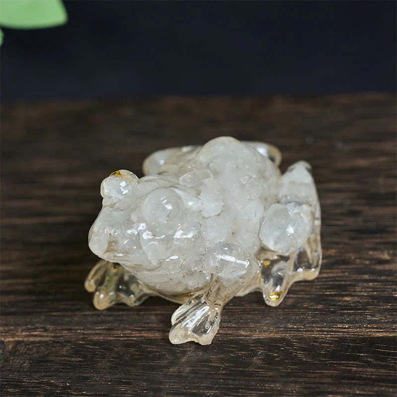 Buddha Stones Crystal Drip Resin Small Frog Passion Decoration Statue