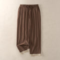 Buddha Stones Summer Lace-trimmed Hem Solid Color Women's Tapered Pants With Pockets