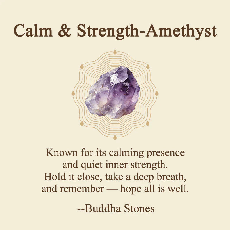 Buddha Stones Calm & Strength Natural Small Amethyst Worry Stone Balance Crystal Decor 3.5*4.5cm