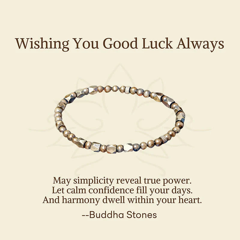 Buddha Stones Wishing You Balance and Strength Brass Beads Bracelet Includes Gift Message Card