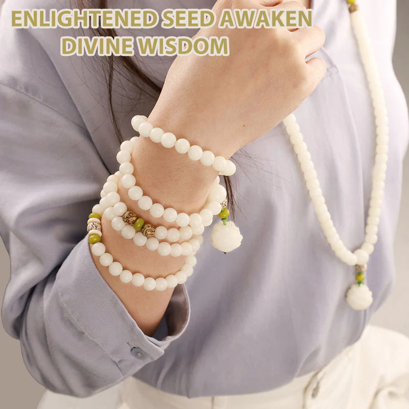 Buddha Stones Hoping for Serenity and Mindfulness Bodhi Lotus Mala Includes Gift Message Card