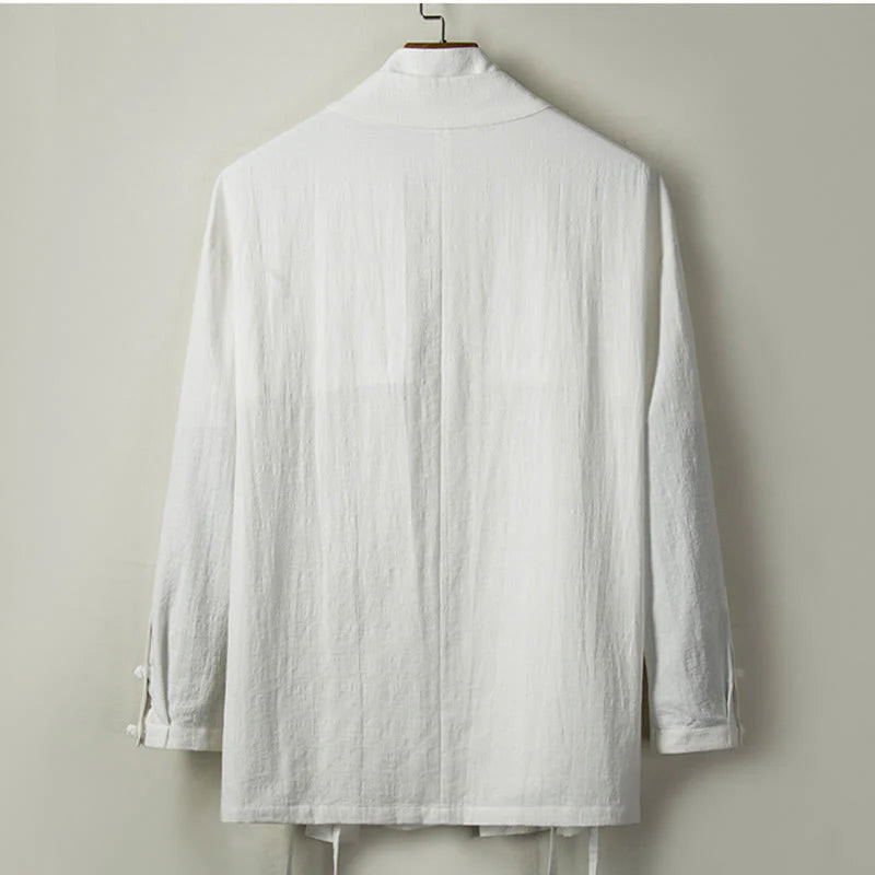 Buddha Stones Fall Chinese Hanfu Cotton Linen Men Jacket Clothing