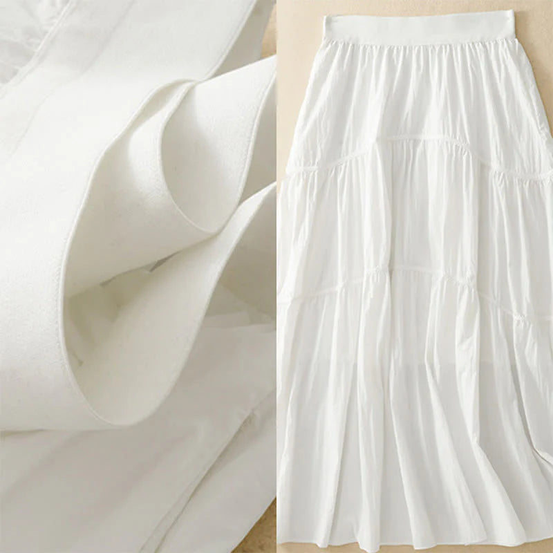Buddha Stones Simple Lines Elastic Waist Women's Skirt With Pockets