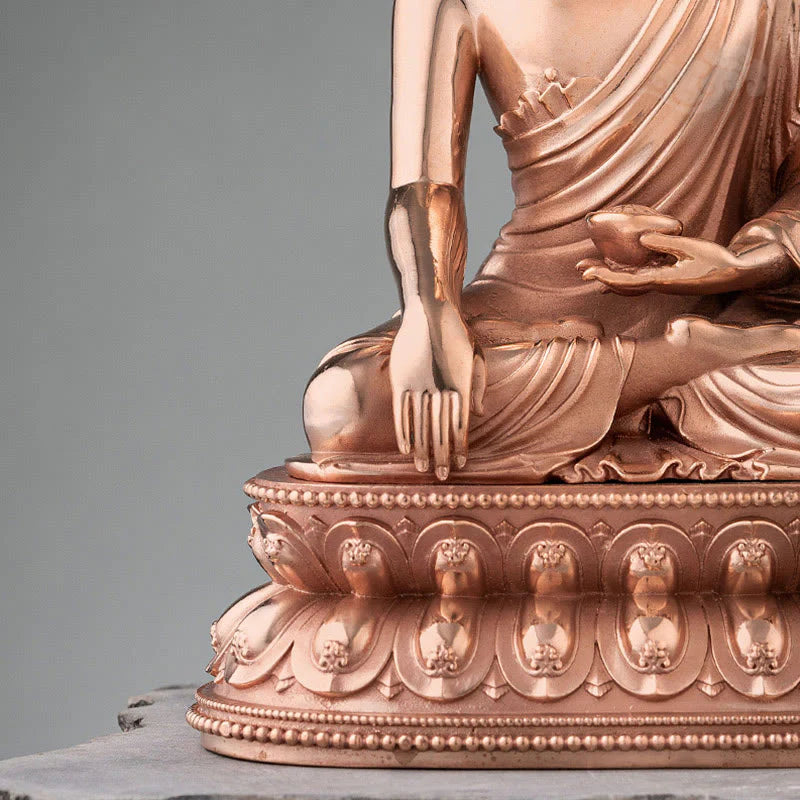 Buddha Stones Gautama Shakyamuni Buddha Figurine Serenity Copper Statue Home Decoration
