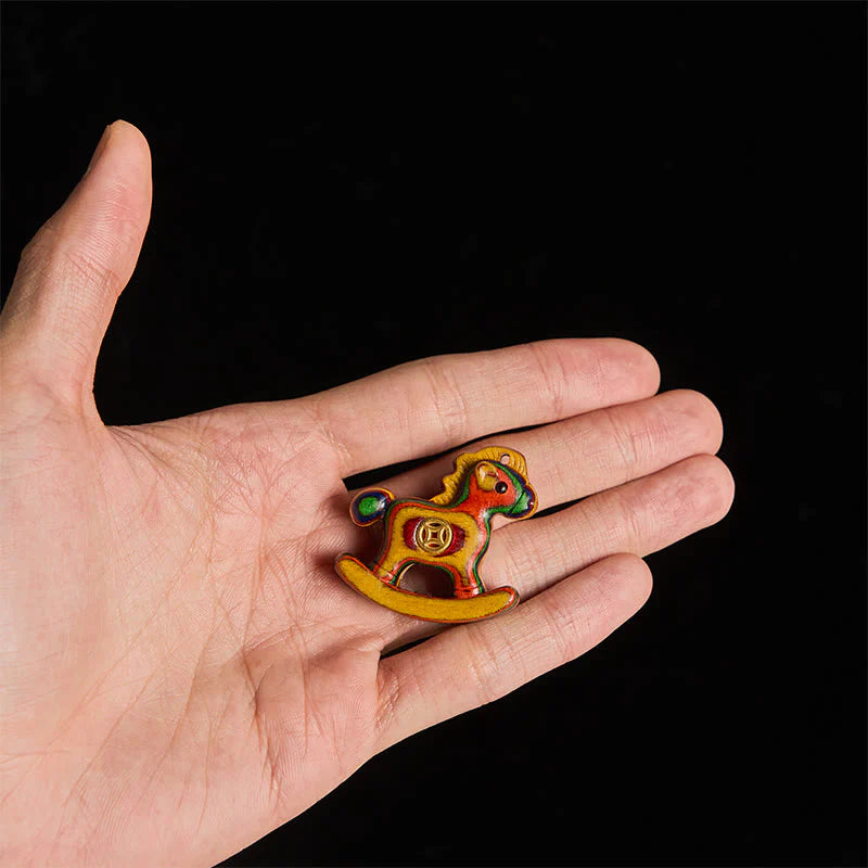 Buddha Stones Year of the Horse Copper Coin Rainbow Eucalyptus Creativity Desk Decoration