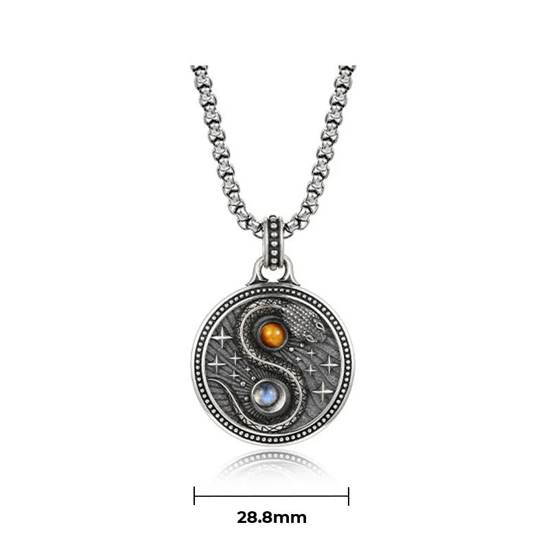FREE Today: Harmony and Wealth Snake Yin Yang Symbol Copper Necklace Pendant