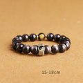 Buddha Stones 925 Sterling Silver Black Obsidian Gold Sheen Obsidian Silver Sheen Obsidian Yin Yang Protection Bracelet (Extra 35% Off | USE CODE: FS35)