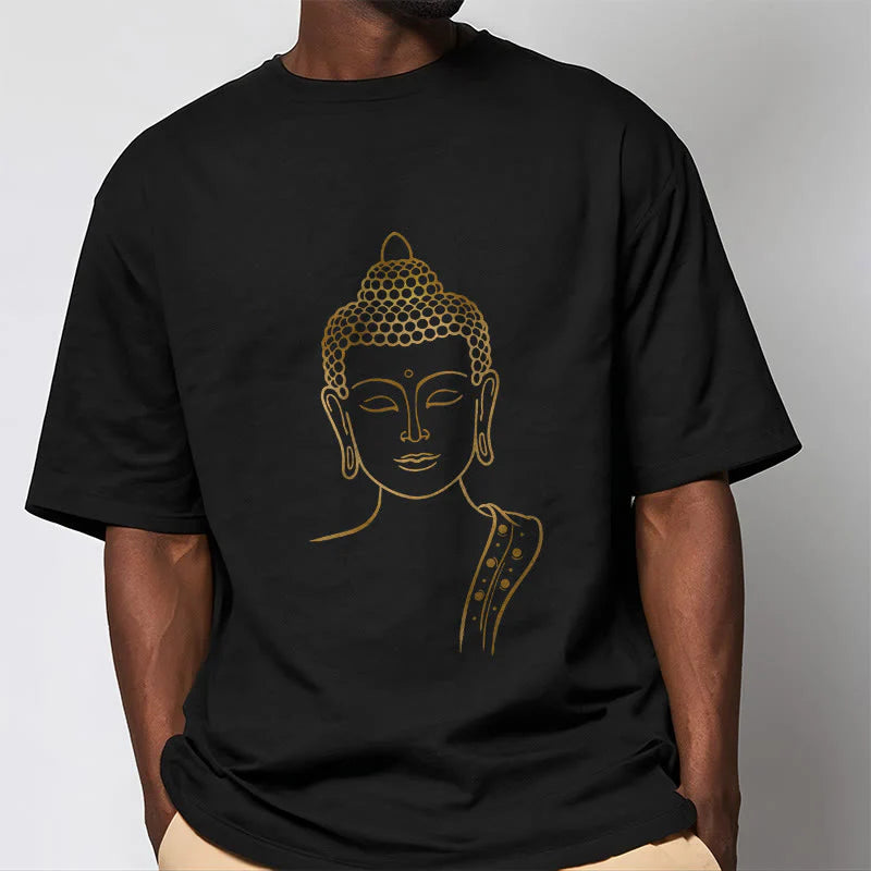 Buddha Stones Golden Buddha In Deep Meditation Tee T-shirt