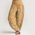 Buddha Stones Cotton Gorgeous Dragon Auspicious Beast Cloud Pattern Women's Elastic Waist Harem Pants