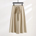 Buddha Stones Plain Lace-up Drawstring Design Men's Ankle-Length Cotton Linen Wide Leg Pants With Pockets