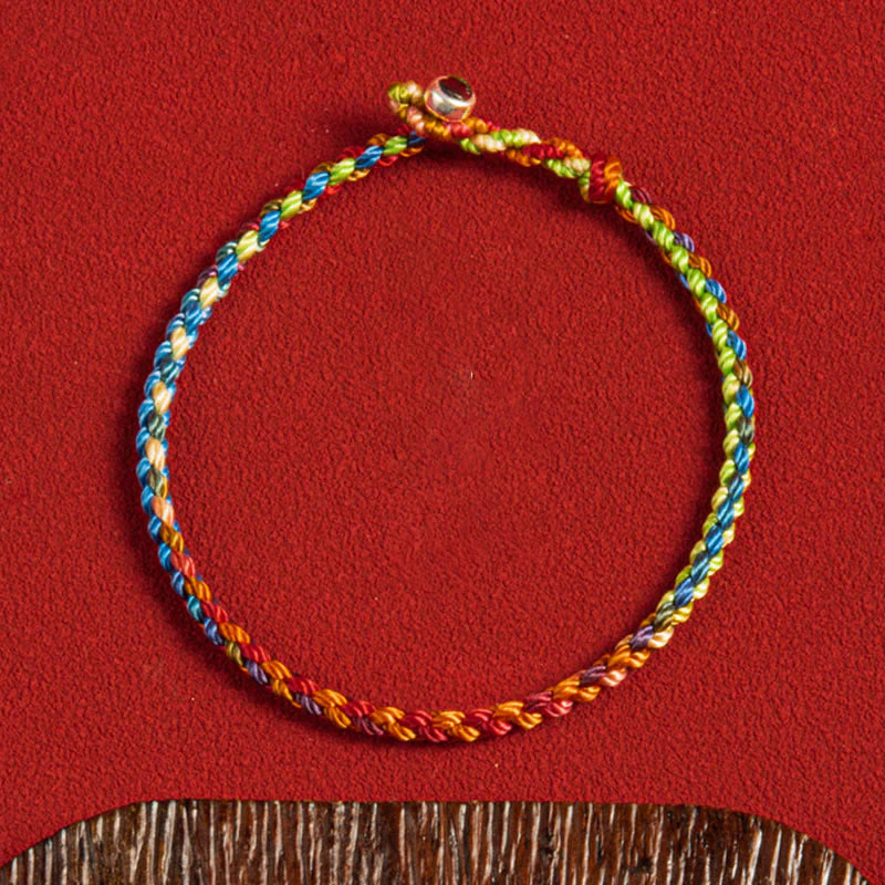 Buddha Stones May you be blessed with peace and safety in all four seasons Lucky Multicolored Bracelet