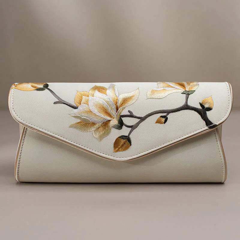 Buddha Stones Magnolia Su Embroidery Wedding Shopping Purse Handbag Crossbody Bag